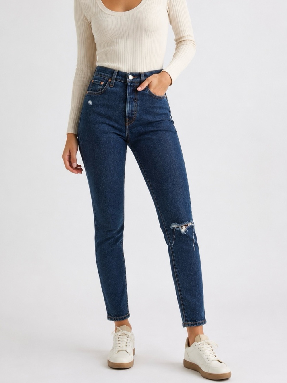 Levi’s 501 S W23 Skinny High-Rise Dark Distressed Women's Ankle Jeans
